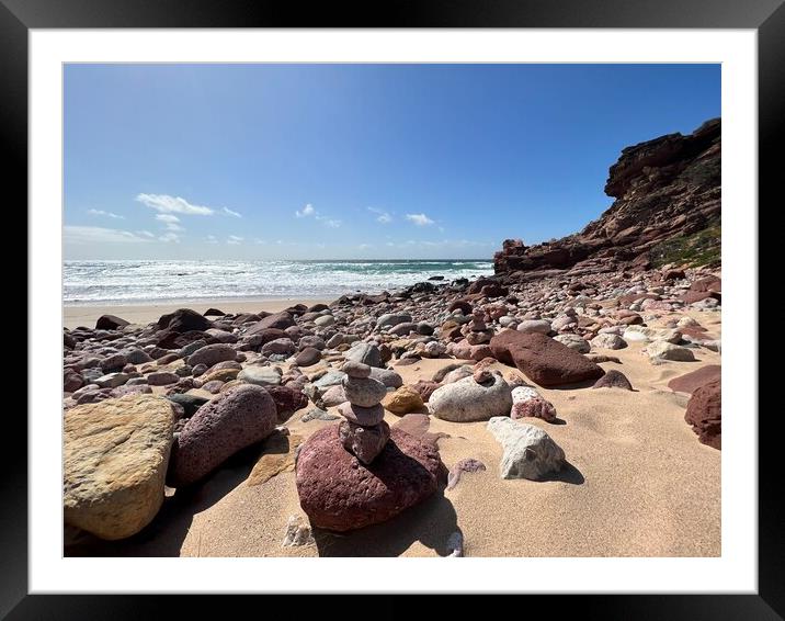Amado Beach Algarve Portugal,  Framed Mounted Print by Andy laurence