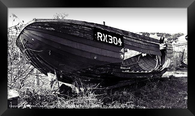 Fishing boat wreck Framed Print by Sharon Lisa Clarke