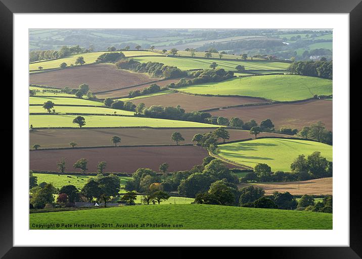 Mid Devon fields Framed Mounted Print by Pete Hemington