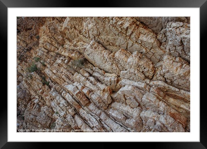 Abstract texture. Mountaine of Montenegro  Framed Mounted Print by Veronika Druzhnieva