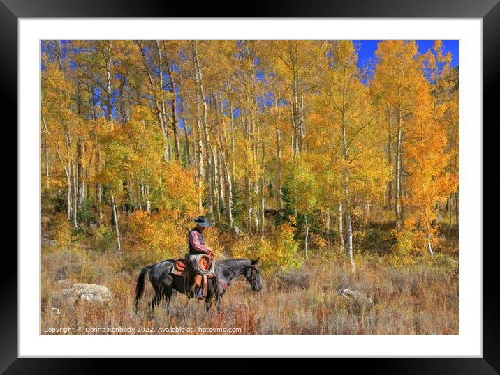 Working Cowboy Framed Mounted Print by Donna Kennedy