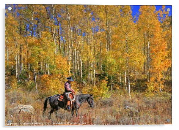 Working Cowboy Acrylic by Donna Kennedy