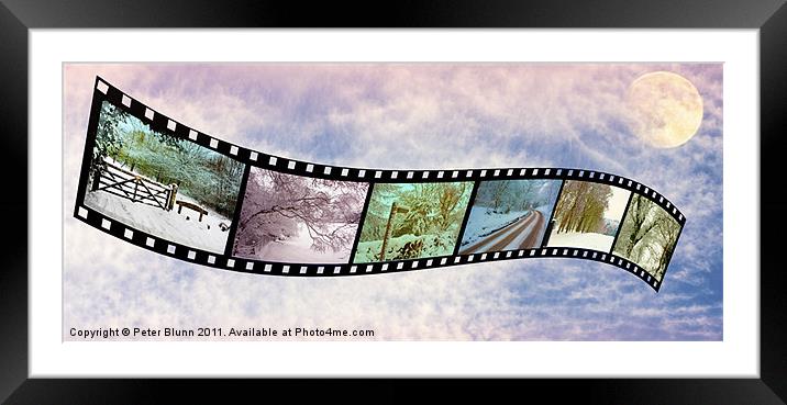 Coloured Winter Scene's on a Film Strip Framed Mounted Print by Peter Blunn