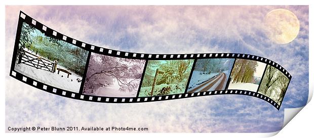 Coloured Winter Scene's on a Film Strip Print by Peter Blunn