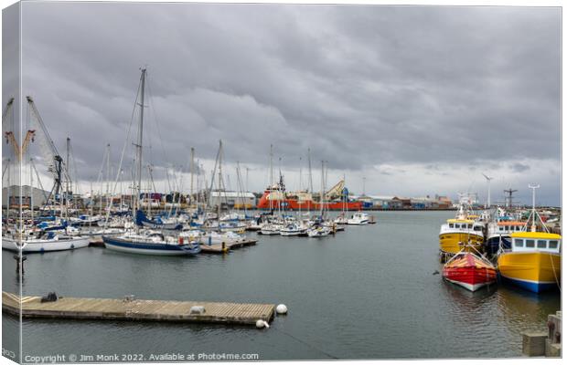 South Harbour, Blyth Canvas Print by Jim Monk