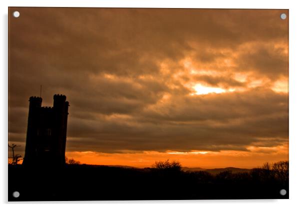 Broadway Tower Sunset Cotswolds Worcestershire Acrylic by Andy Evans Photos