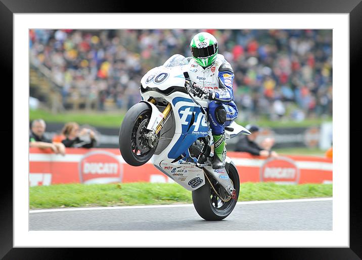 Peter Hickman - Tyco Honda - Cadwell Park 2011 Framed Mounted Print by SEAN RAMSELL