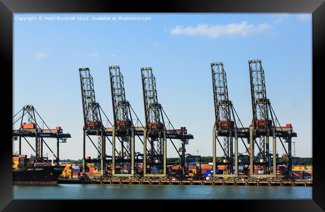 Port of Felixstowe Cranes Framed Print by Pearl Bucknall
