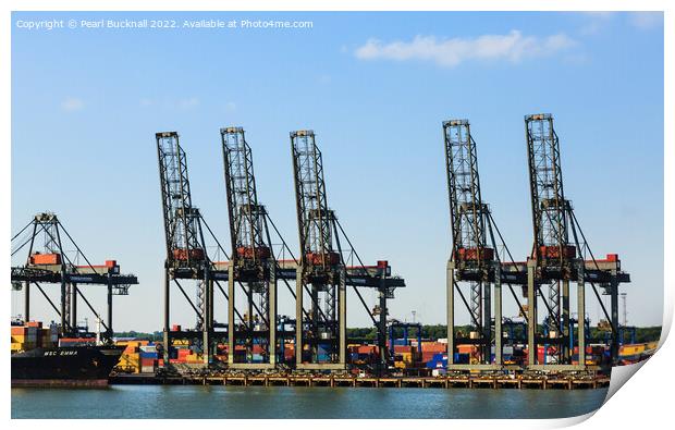 Port of Felixstowe Cranes Print by Pearl Bucknall