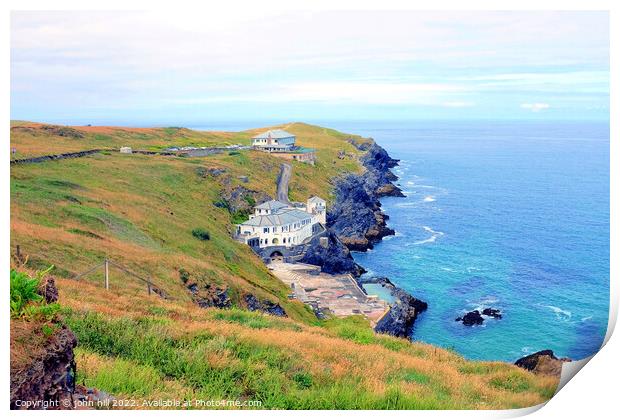 Cornish coastline at Newquay Print by john hill