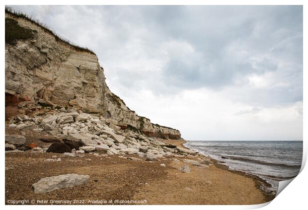 Stormy Rainclouds Over Old Hunstanton Cliffs In No Print by Peter Greenway