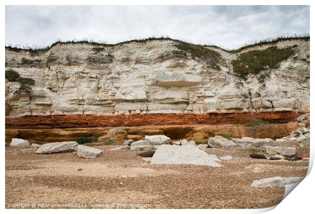 Stormy Rainclouds Over Old Hunstanton Cliffs In No Print by Peter Greenway
