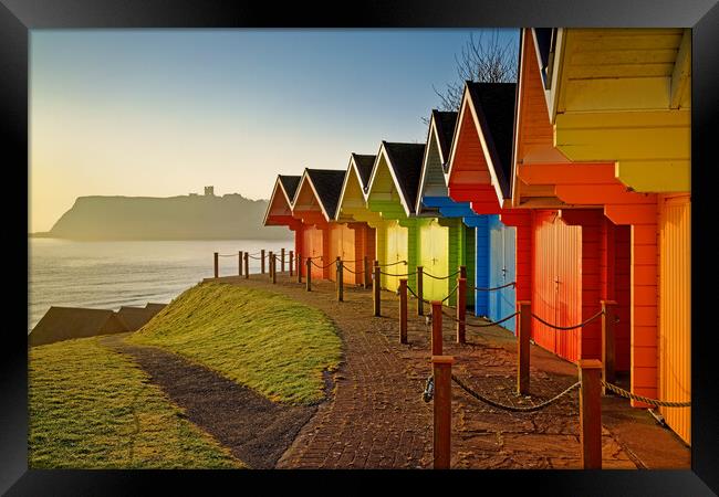 Scarborough Beach Huts,  North Yorkshire  Framed Print by Darren Galpin