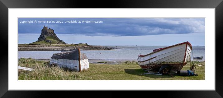 Holy Island Panoramic  Framed Mounted Print by Aimie Burley