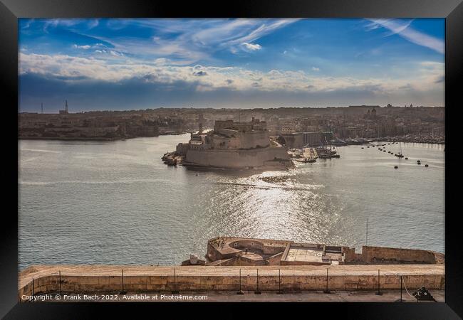 Valletta harbor on Malta Framed Print by Frank Bach