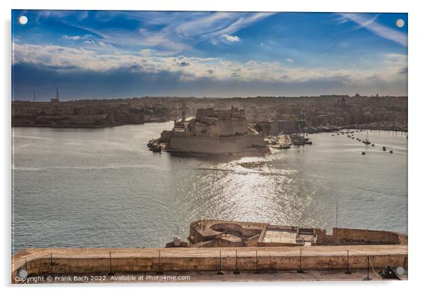 Valletta harbor on Malta Acrylic by Frank Bach