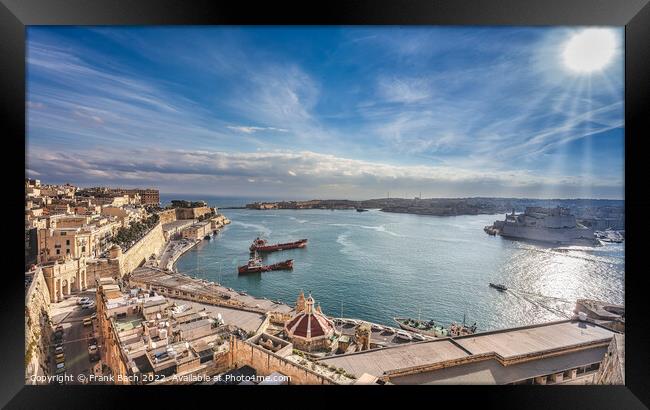 Valletta harbor on Malta Framed Print by Frank Bach
