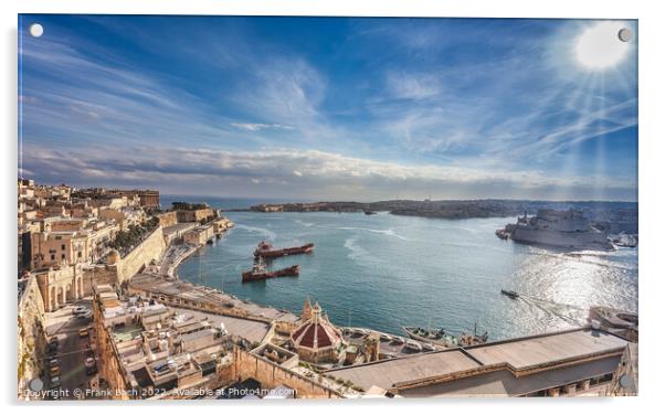 Valletta harbor on Malta Acrylic by Frank Bach