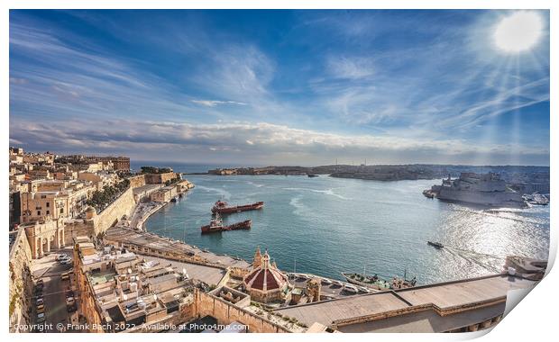Valletta harbor on Malta Print by Frank Bach