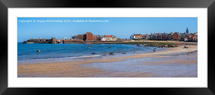 North Berwick harbour from West Bay Beach panorama Framed Mounted Print by Angus McComiskey