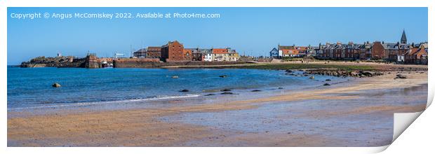 North Berwick harbour from West Bay Beach panorama Print by Angus McComiskey
