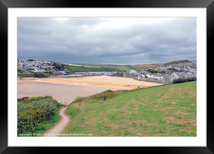 Porth beach, Newquay, Cornwall. Framed Mounted Print by john hill