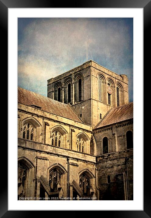 Winchester Cathedral Tower Framed Mounted Print by Ian Lewis