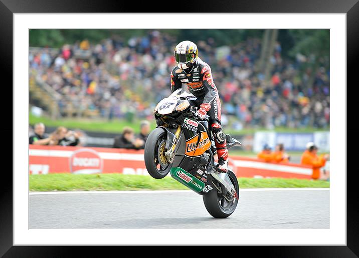 Shane Byrne - HM Plant at Cadwell Park Framed Mounted Print by SEAN RAMSELL