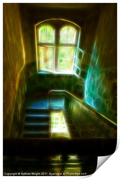 Ghost stairs Print by Nathan Wright