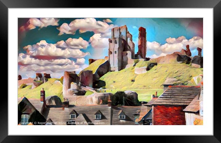 Enthralling Ruins of Corfe Castle Framed Mounted Print by Roger Mechan