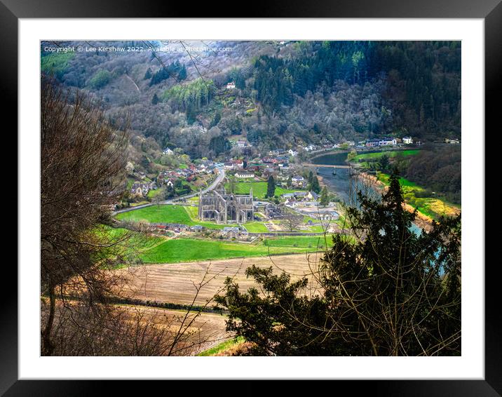Tintern Abbey as seen from the Devil's Pulpit  Framed Mounted Print by Lee Kershaw