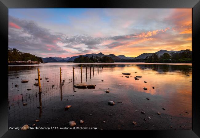 A Majestic Sunset over Derwentwater Framed Print by John Henderson