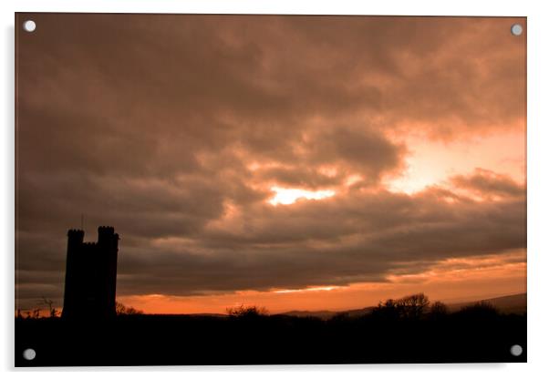 Majestic Sunset Over Iconic Broadway Tower Acrylic by Andy Evans Photos