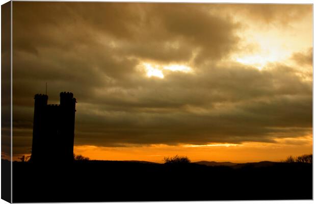 Broadway Tower Sunset Cotswolds Worcestershire Canvas Print by Andy Evans Photos