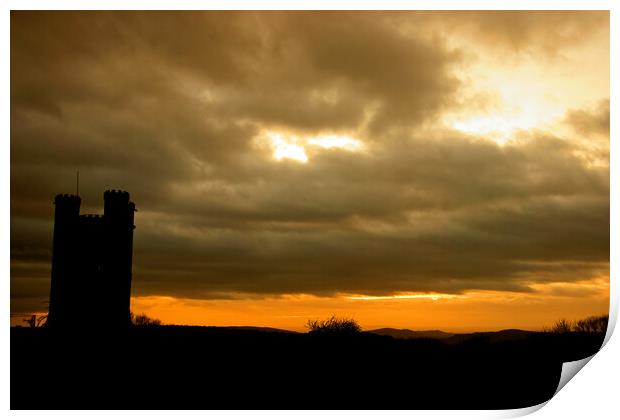 Broadway Tower Sunset Cotswolds Worcestershire Print by Andy Evans Photos