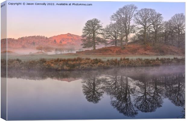 Magical Morning At Elterwater Canvas Print by Jason Connolly