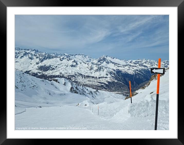 Andermatt black ski-slope  Framed Mounted Print by Martin Baroch