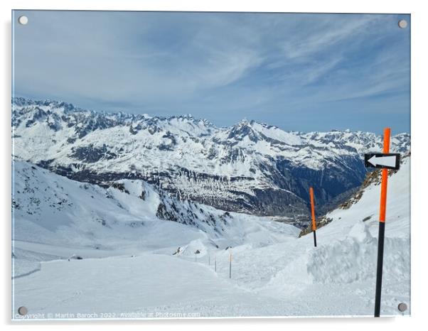 Andermatt black ski-slope  Acrylic by Martin Baroch