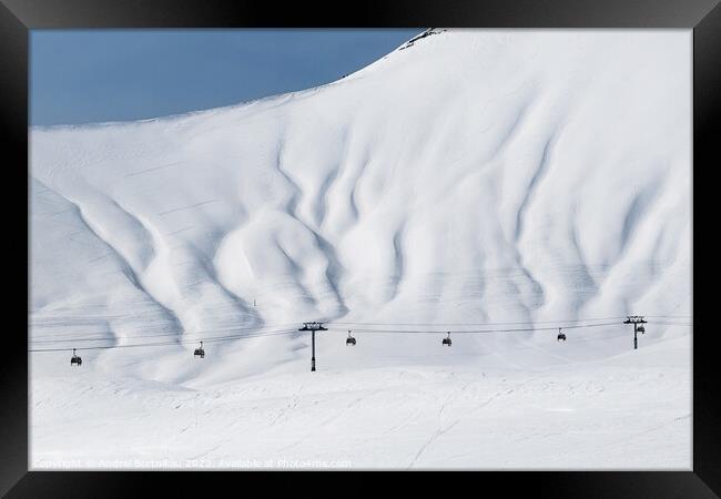 Snowy slopes Framed Print by Andrei Bortnikau