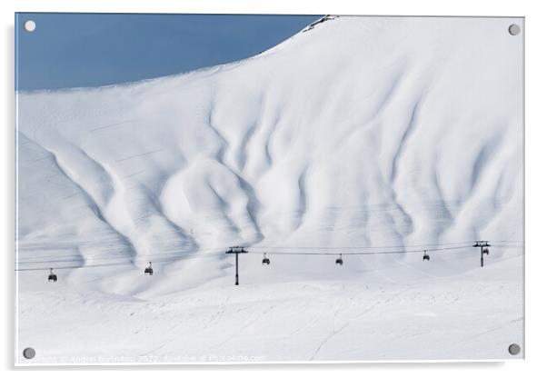 Snowy slopes Acrylic by Andrei Bortnikau