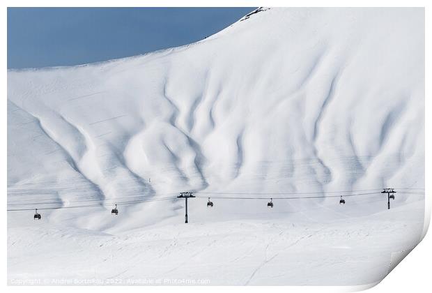 Snowy slopes Print by Andrei Bortnikau