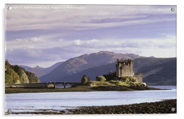 Eilean Donan Castle Scotland Oil Painting Acrylic by Pearl Bucknall