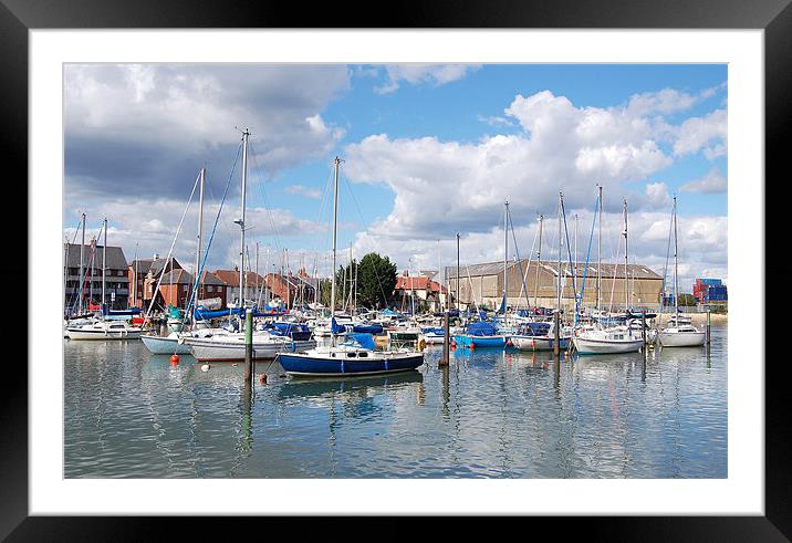 Wharfside Framed Mounted Print by michelle rook