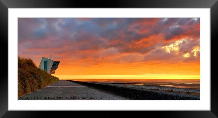 Rossall Point Watch Tower, Sunset Framed Mounted Print by Michele Davis