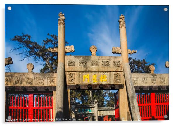 Entrance Gate Confucius Temple Qufu Shandong Province China Acrylic by William Perry