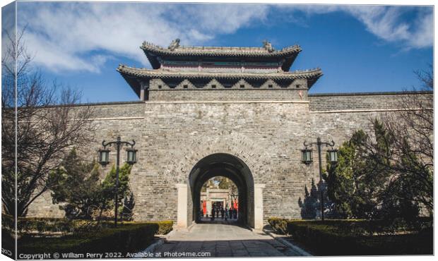 City Wall Gate Qufu China Entrance to Confucius Temple Canvas Print by William Perry