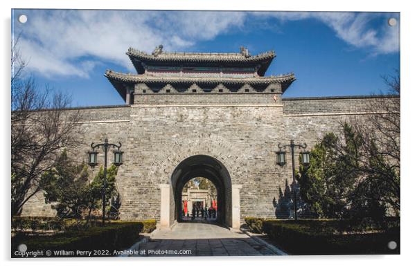 City Wall Gate Qufu China Entrance to Confucius Temple Acrylic by William Perry
