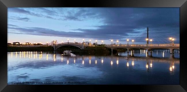 Venetian Bridge Southport, Twilight Framed Print by Michele Davis