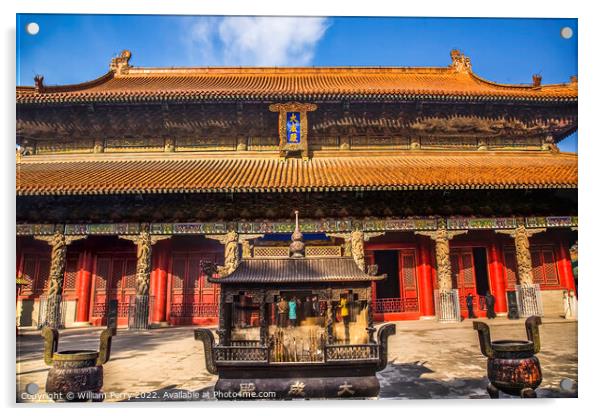 Confucius Temple Main Building Qufu China Acrylic by William Perry