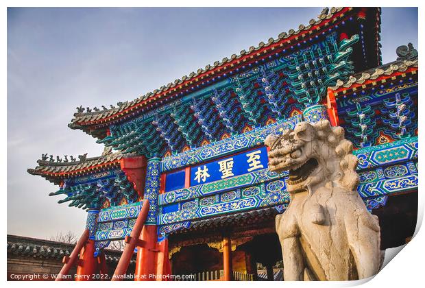 Entrance Gate Confucius Grave Yard Qufu Shandong, China Print by William Perry